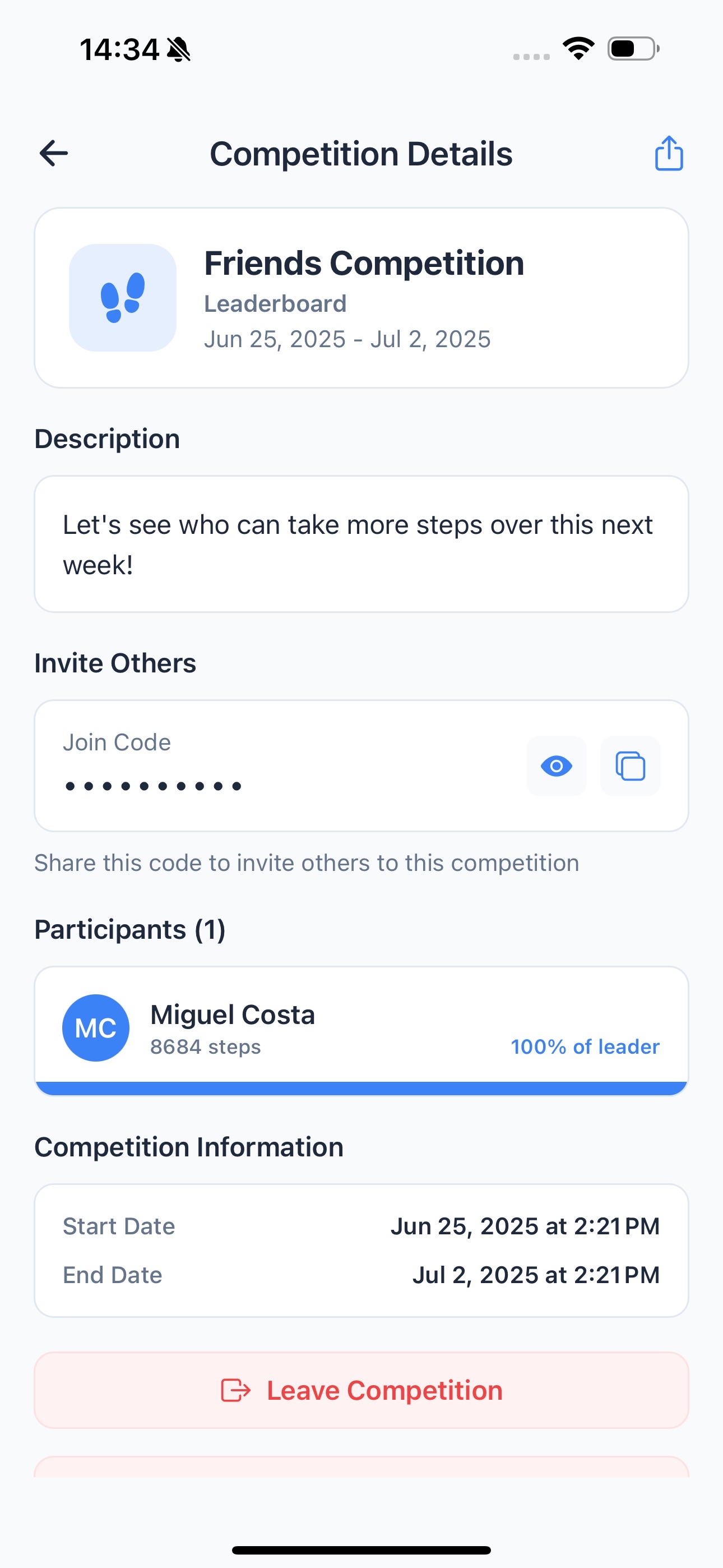 Competition Details Screenshot